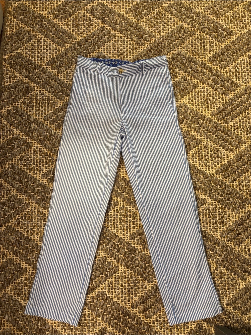 Boy’s Blue & White Striped Seersucker Pants